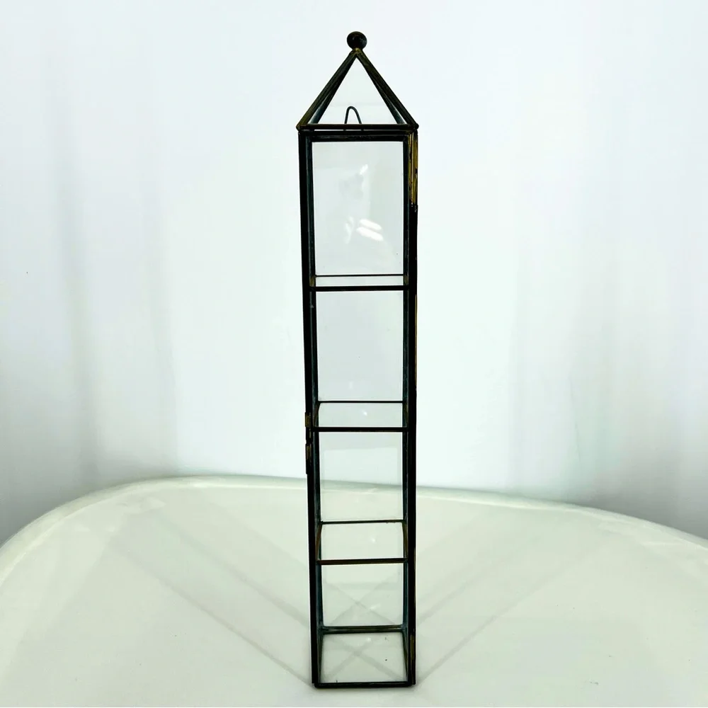 Vintage Brass & Glass Curio Cabinet 18